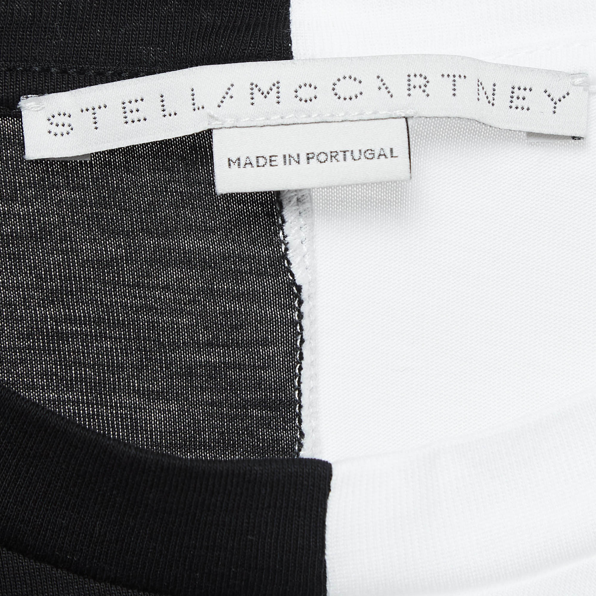 Stella McCartney Black /White Logo Print Jersey Cotton T-Shirt S