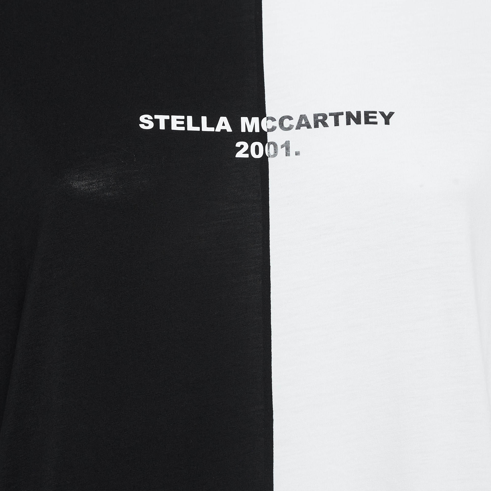 Stella McCartney Black /White Logo Print Jersey Cotton T-Shirt S