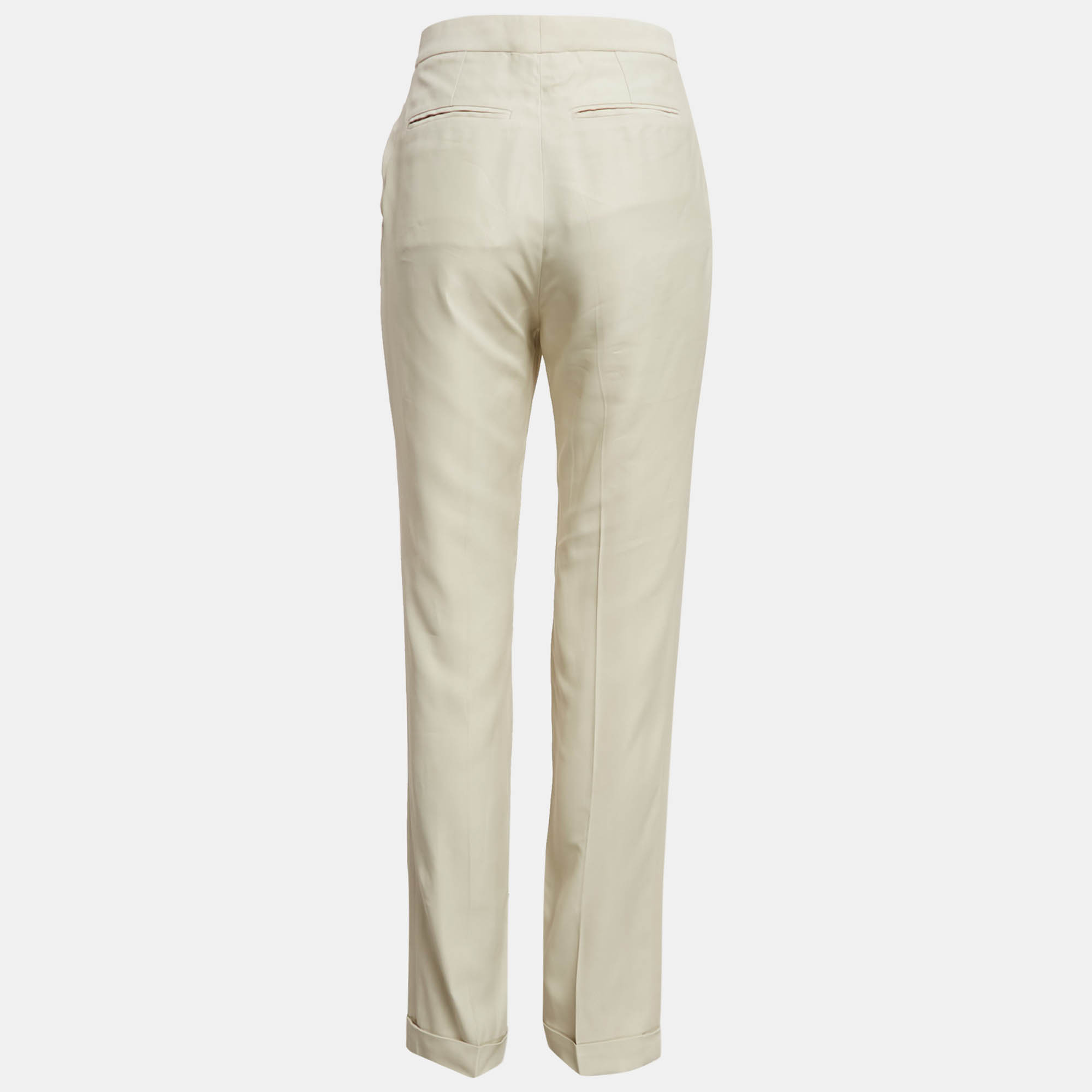 Stella McCartney Off-White Gabardine Tailored Trousers M