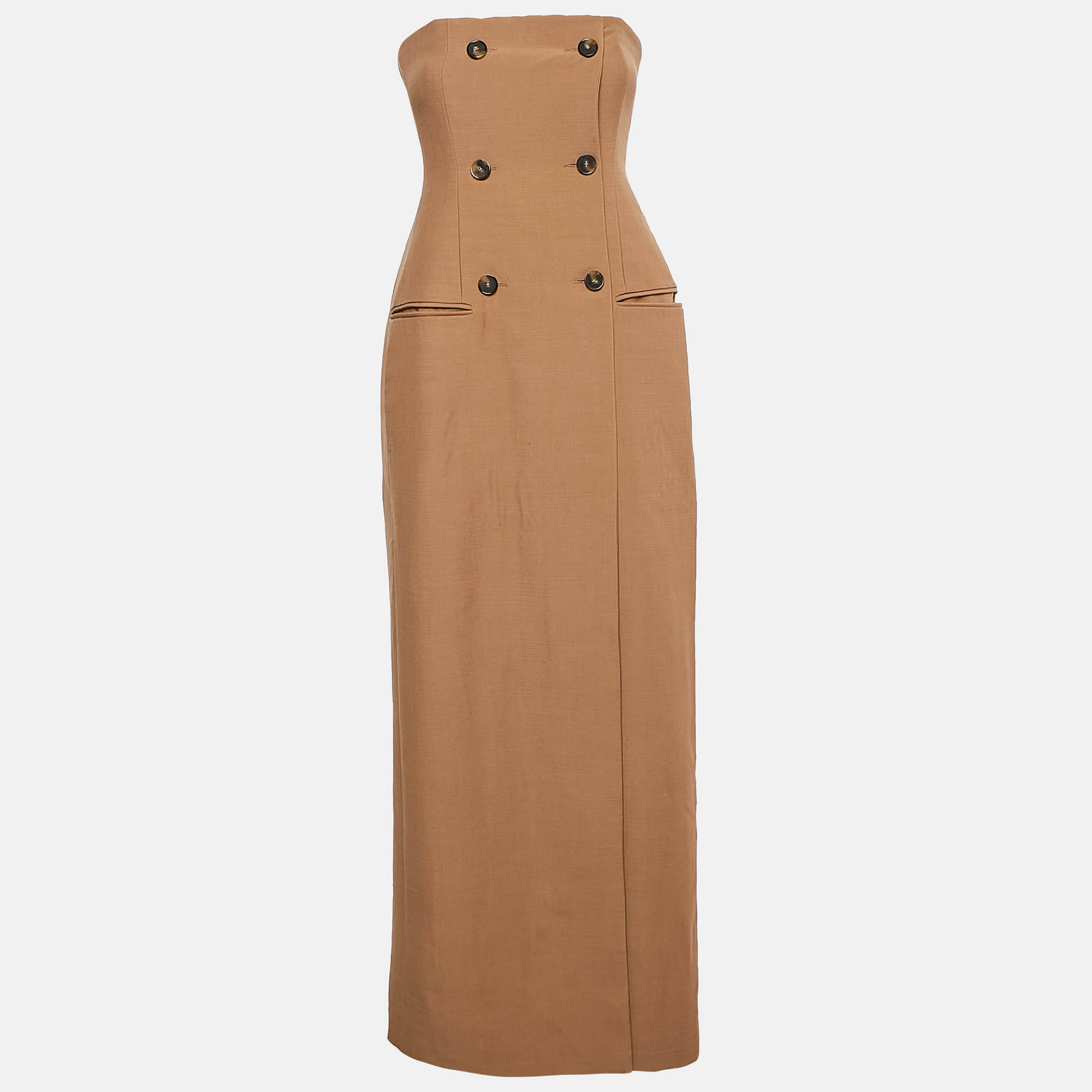 Stella McCartney Brown Strapless Bustier Gown S