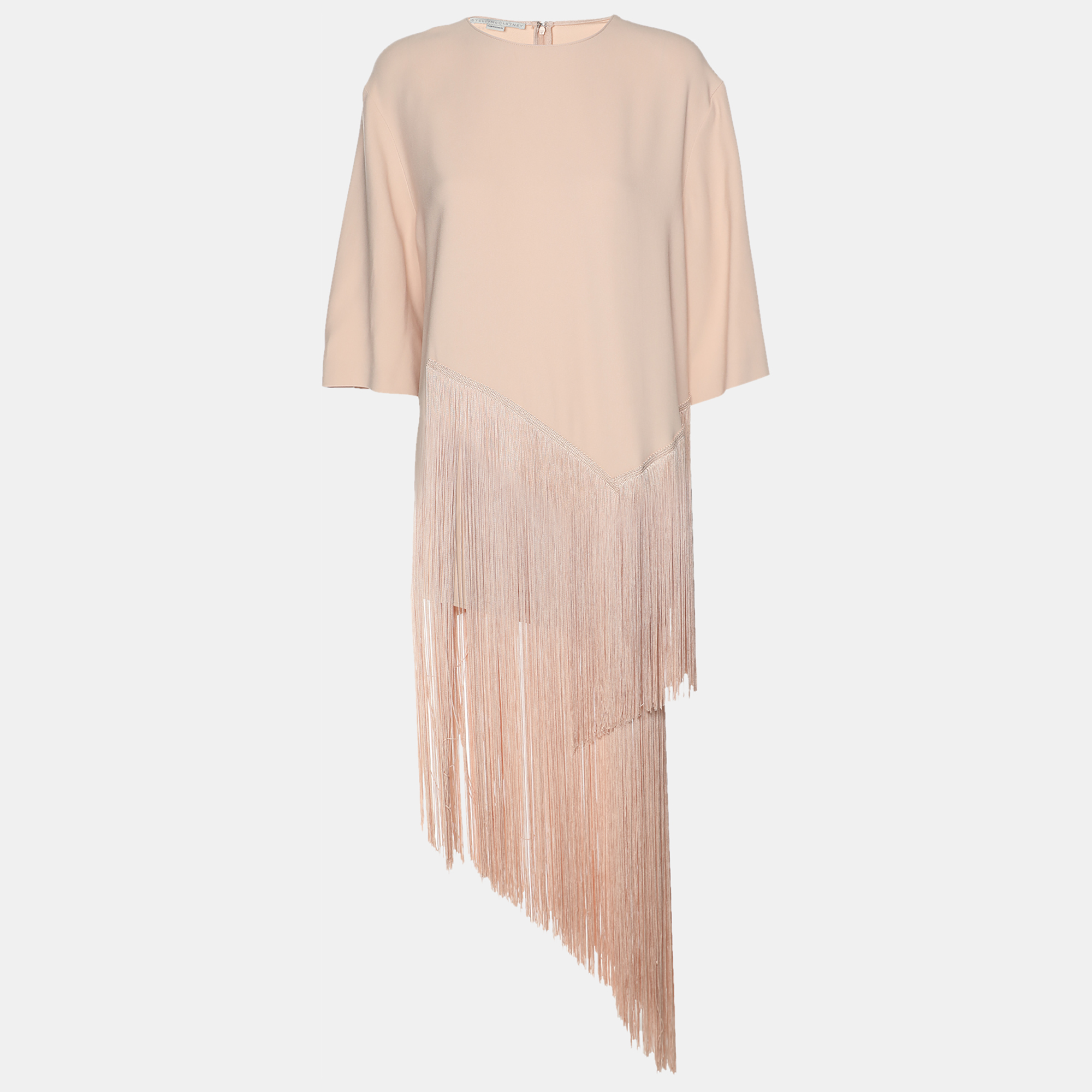 Stella McCartney Peach Crepe Fringe Tops L