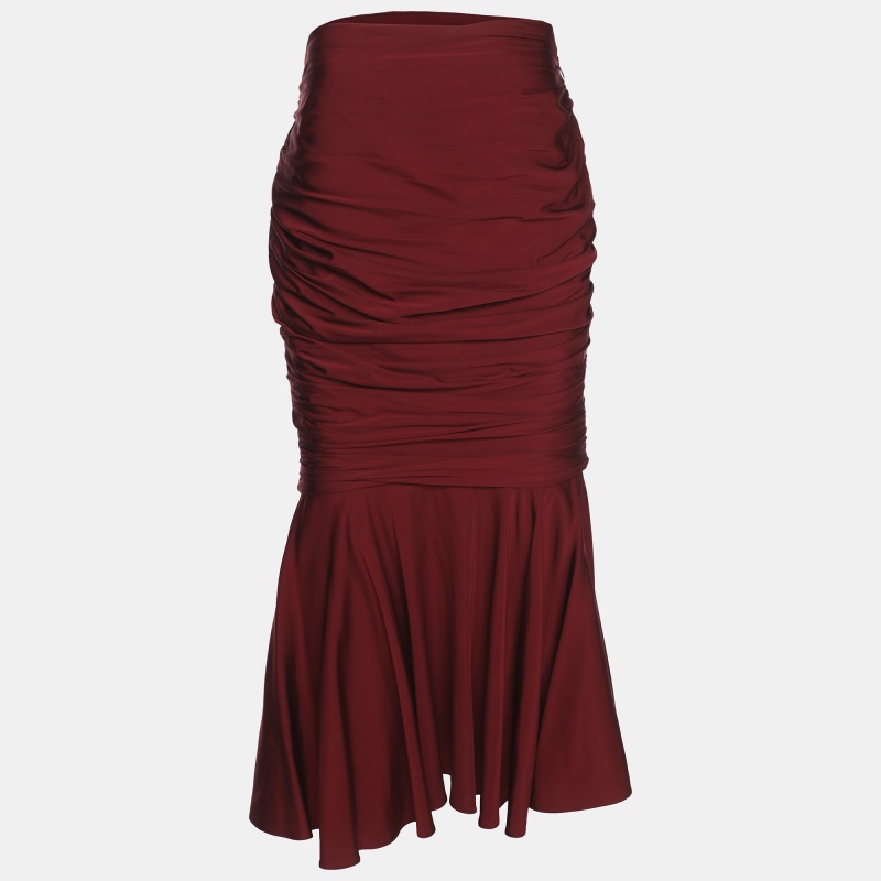 Ruched Satin Midi Skirt M - Stella McCartney - Modalova