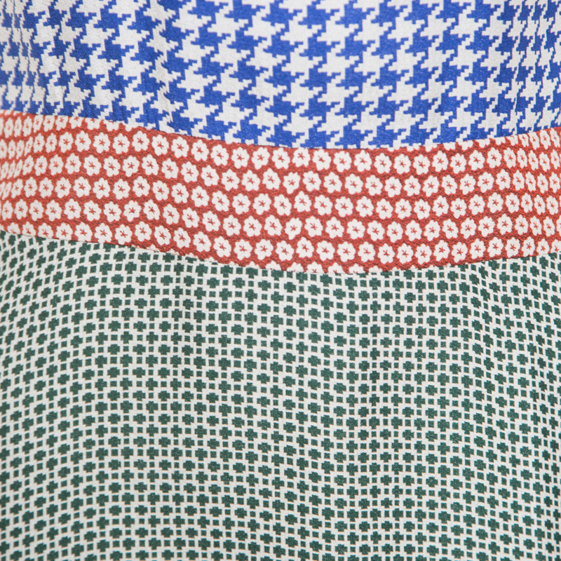 Stella McCartney Multicolor Printed Crepe Short Sleeve Dress S