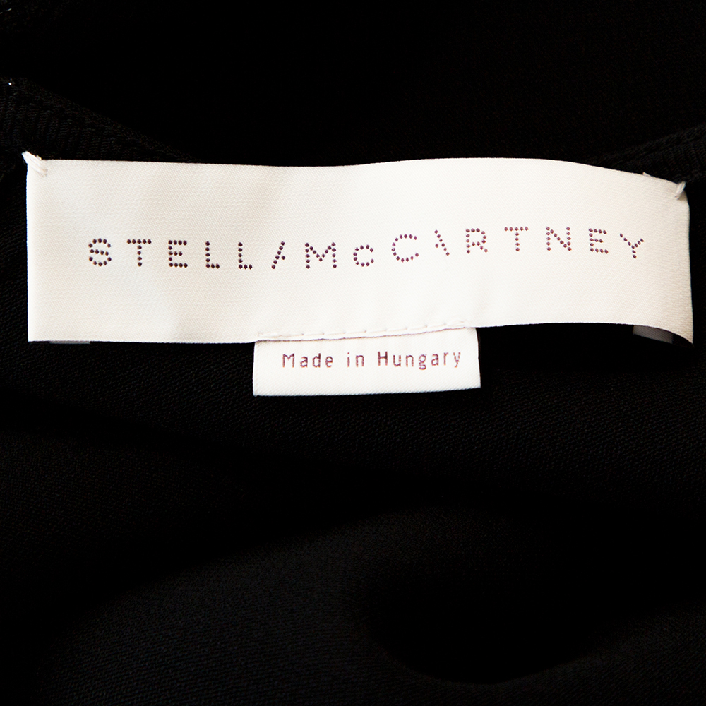Stella McCartney Black Lurex Floral Silk Jacquard Donna Top S