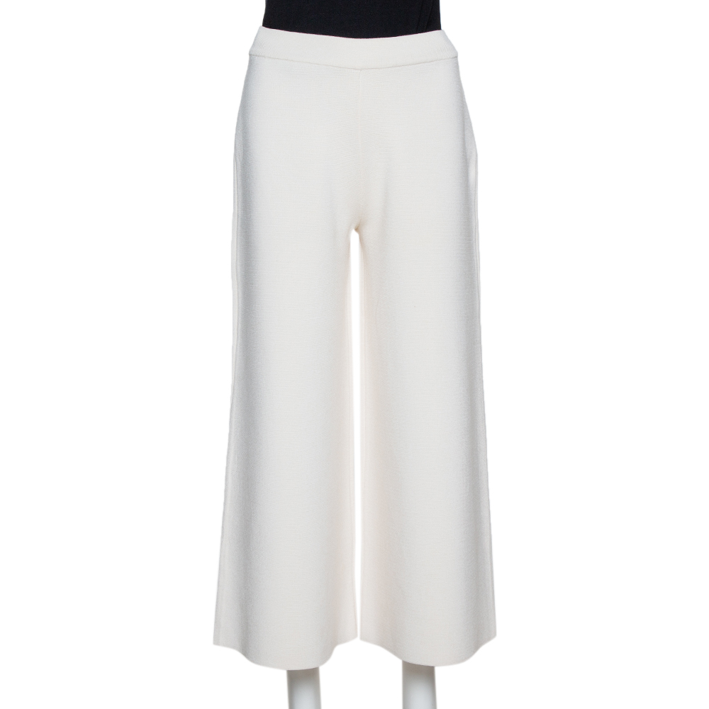 Image of Stella McCartney Ivory Wool Blend Wide Leg Culottes S
