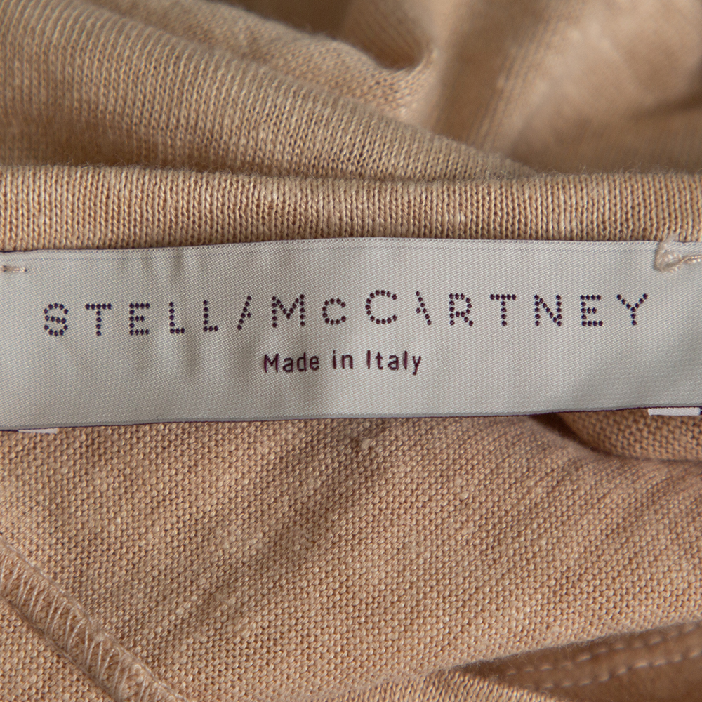 Stella McCartney Beige Linen & Cotton Zip Front Tank Top L