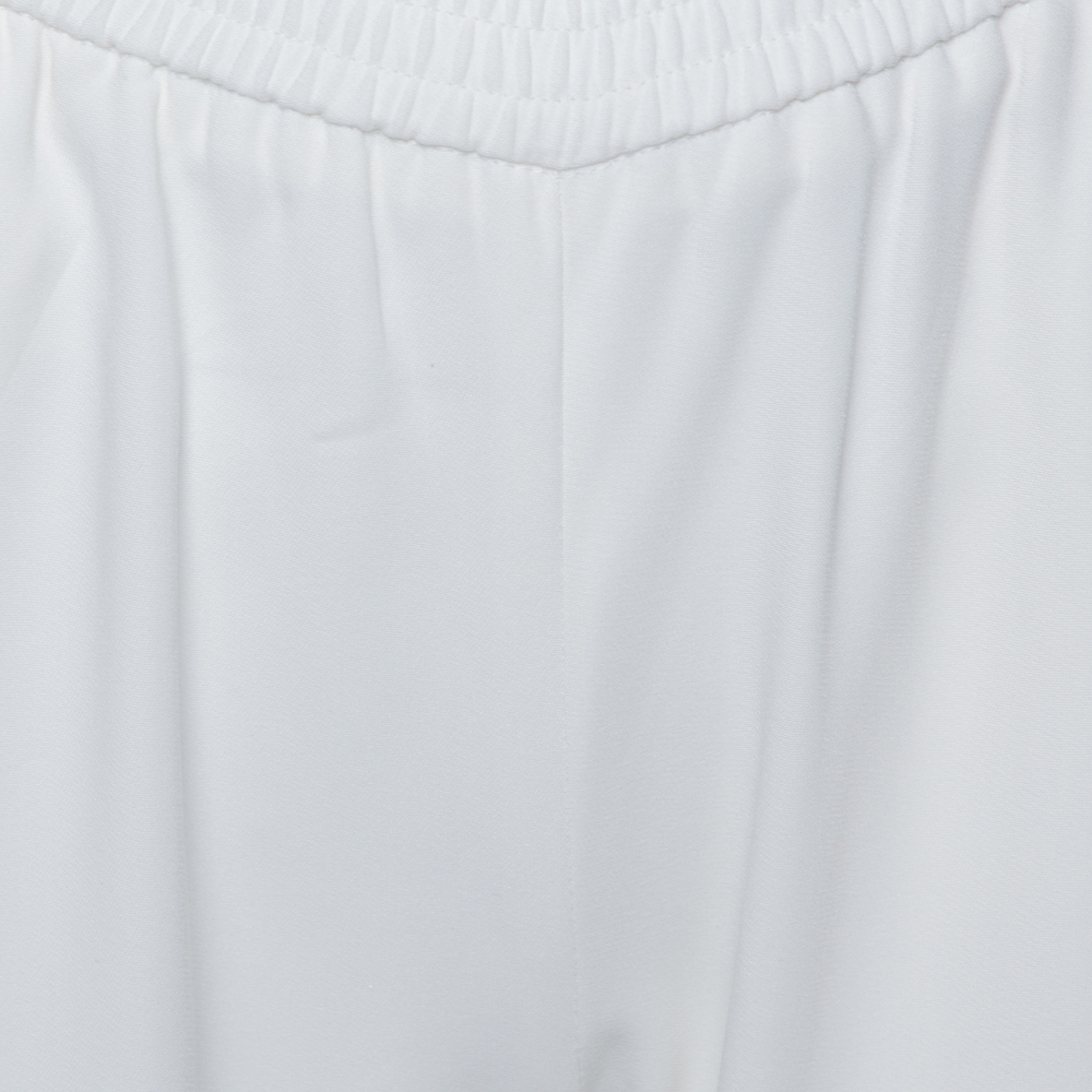 Stella McCartney White Jersey Zipper Detail Tamara Pants S