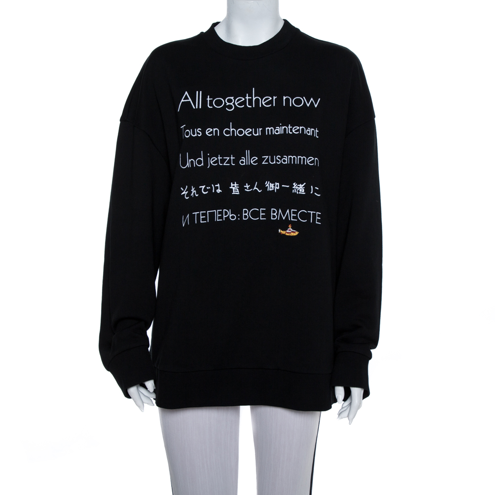 Stella McCartney The Beatles Black Cotton All Together Now Embroidered Sweatshirt M