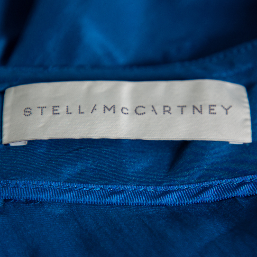 Stella McCartney Blue Silk Tapered Leg Trousers M