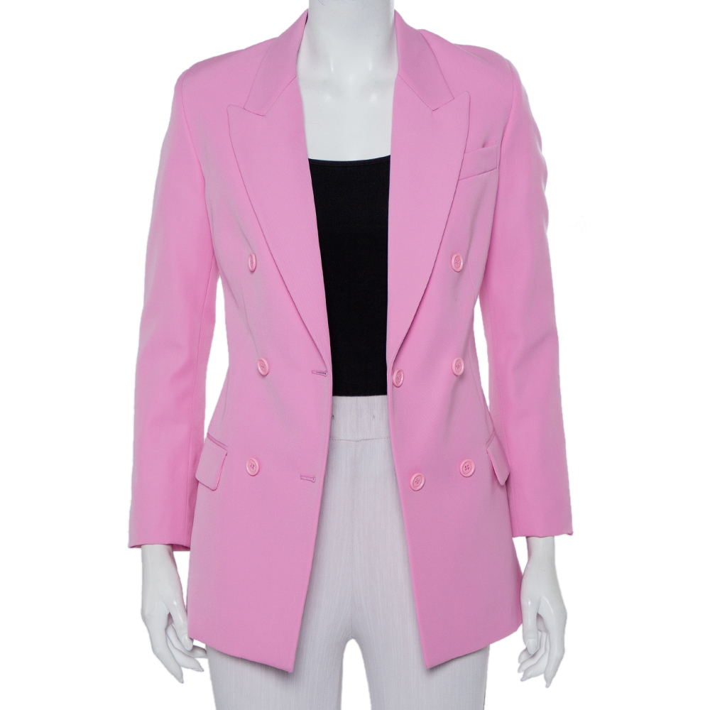 Stella McCartney Pink Wool Double Breasted Blazer S