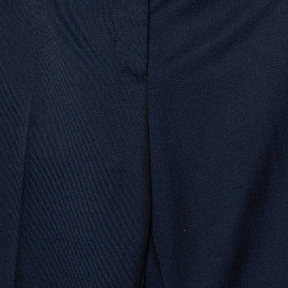Stella McCartney Navy Blue Wool & Mohair Straight Leg Pants S