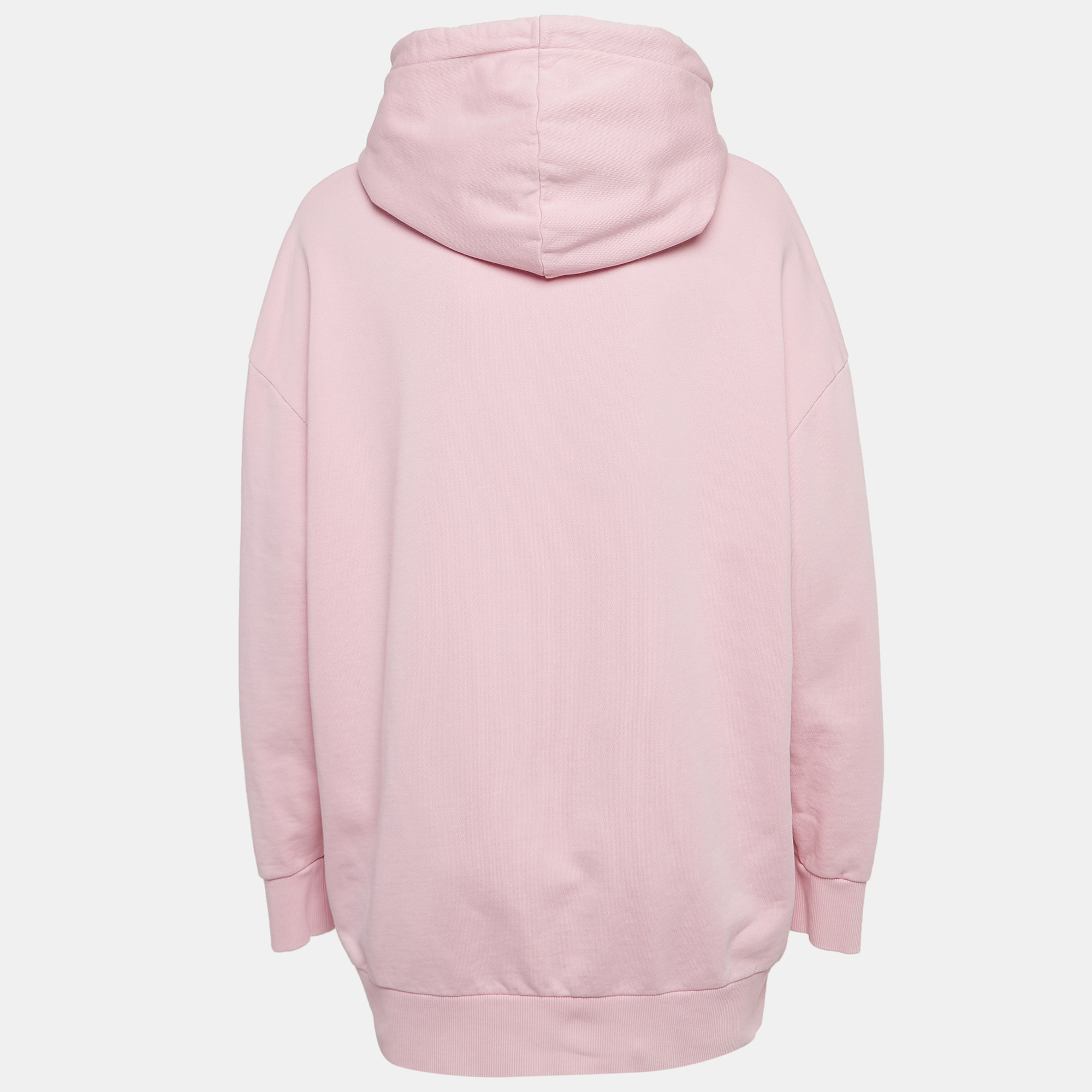 Stella McCartney Pink Logo Printed Cotton Knit Hoodie M