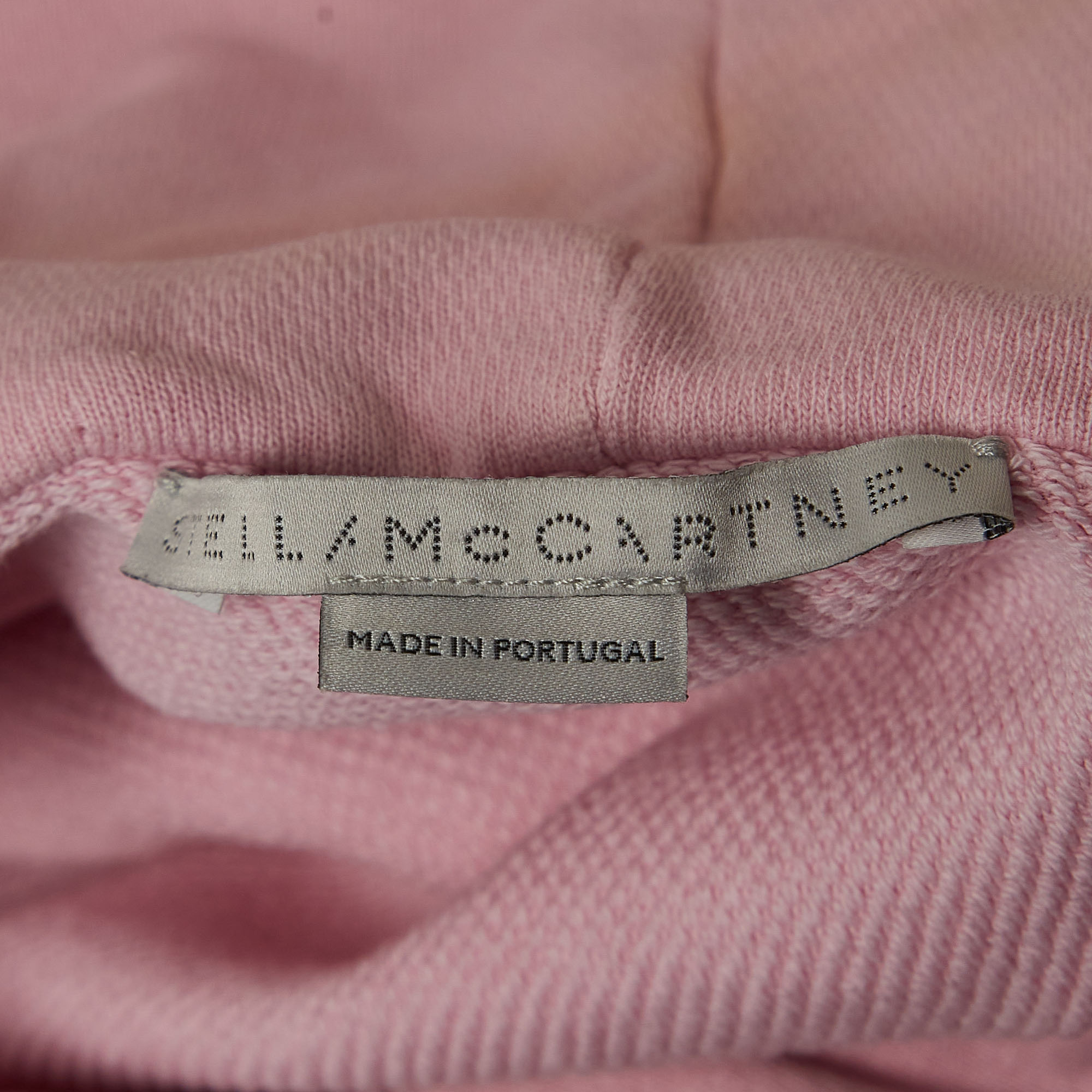 Stella McCartney Pink Logo Printed Cotton Knit Hoodie M