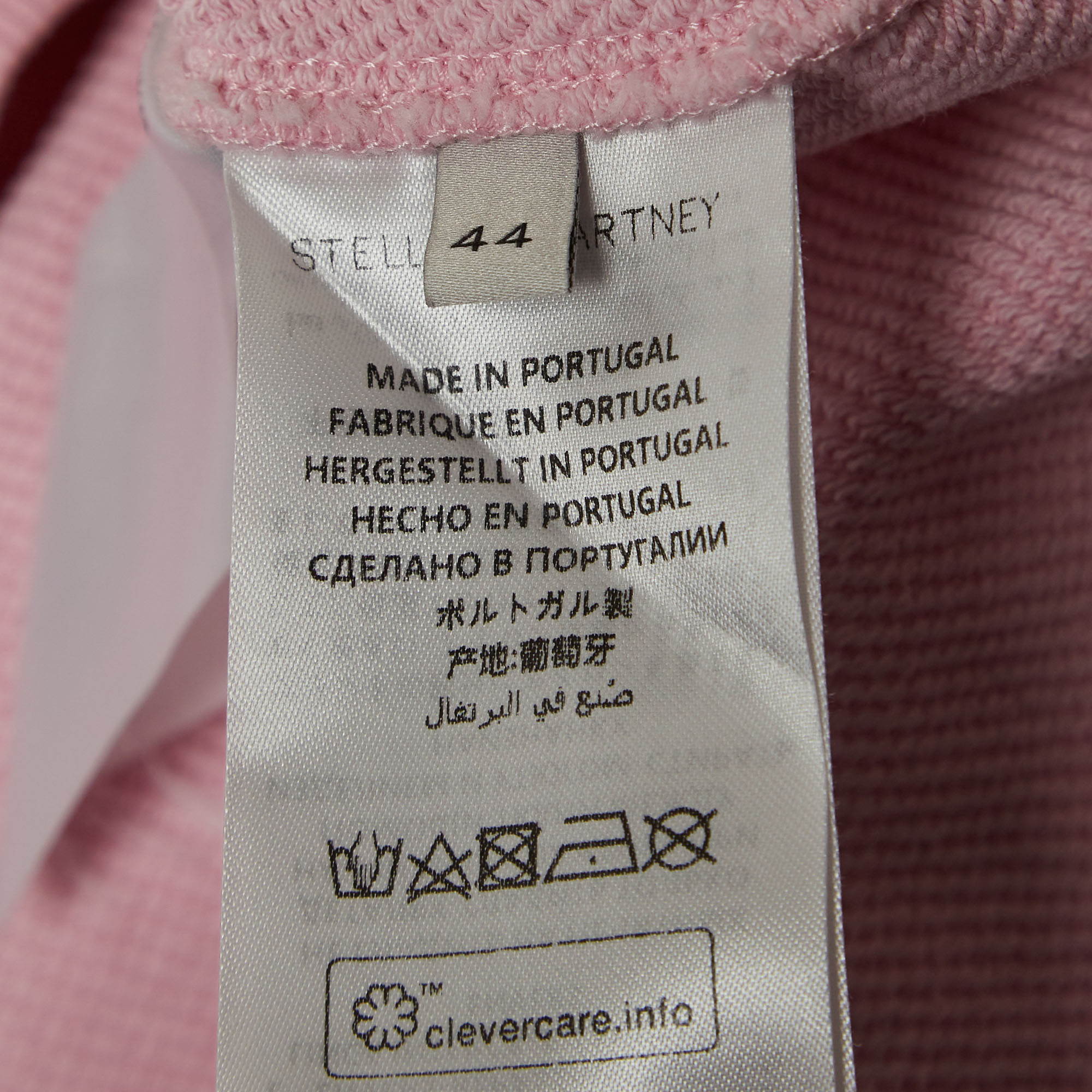 Stella McCartney Pink Logo Printed Cotton Knit Hoodie M