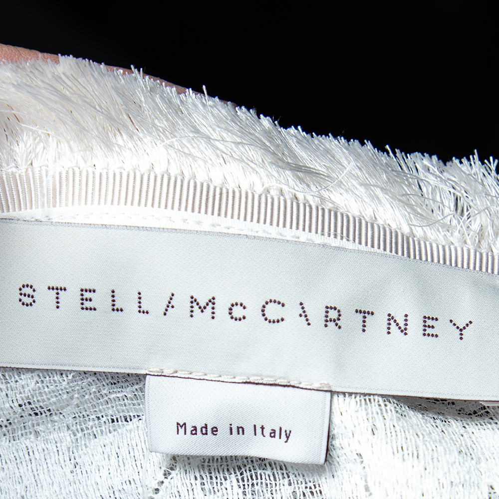 Stella McCartney White Lace Fringed Sheer Top S