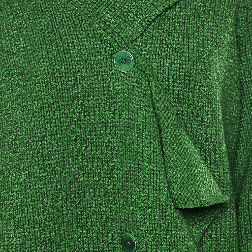 Stella McCartney Green Wool Knit Oversized Coat M