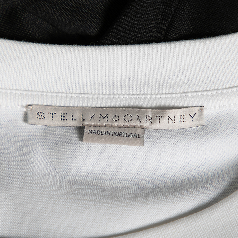 Stella McCartney Monochrome Cotton Printed Sweatshirt Dress M
