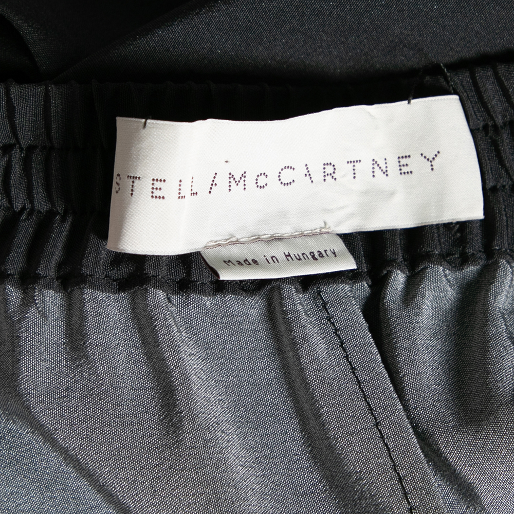 Stella McCartney Black Tie-Dye Printed Silk Pants M