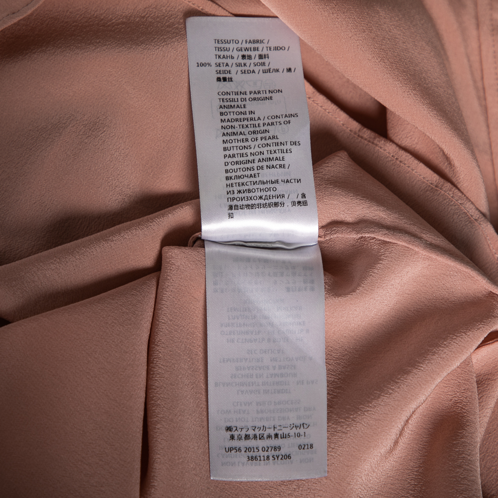 Stella McCartney Peach Silk Pocket Detail Blouse L