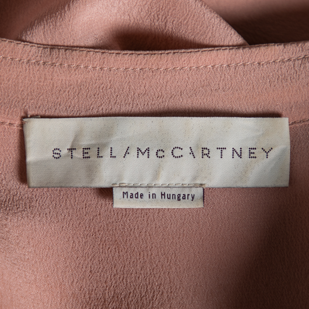 Stella McCartney Peach Silk Pocket Detail Blouse L