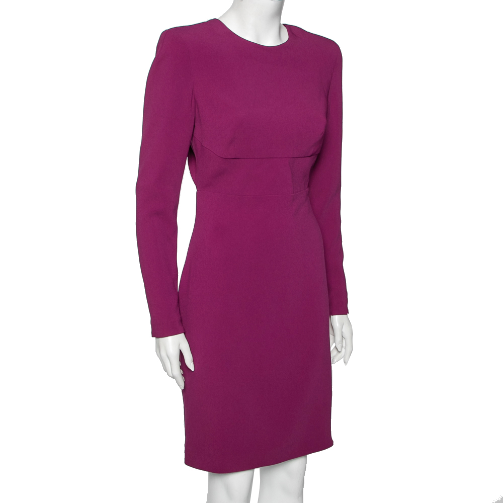 

Stella McCartney Purple Crepe Cut Out Detail Mini Dress