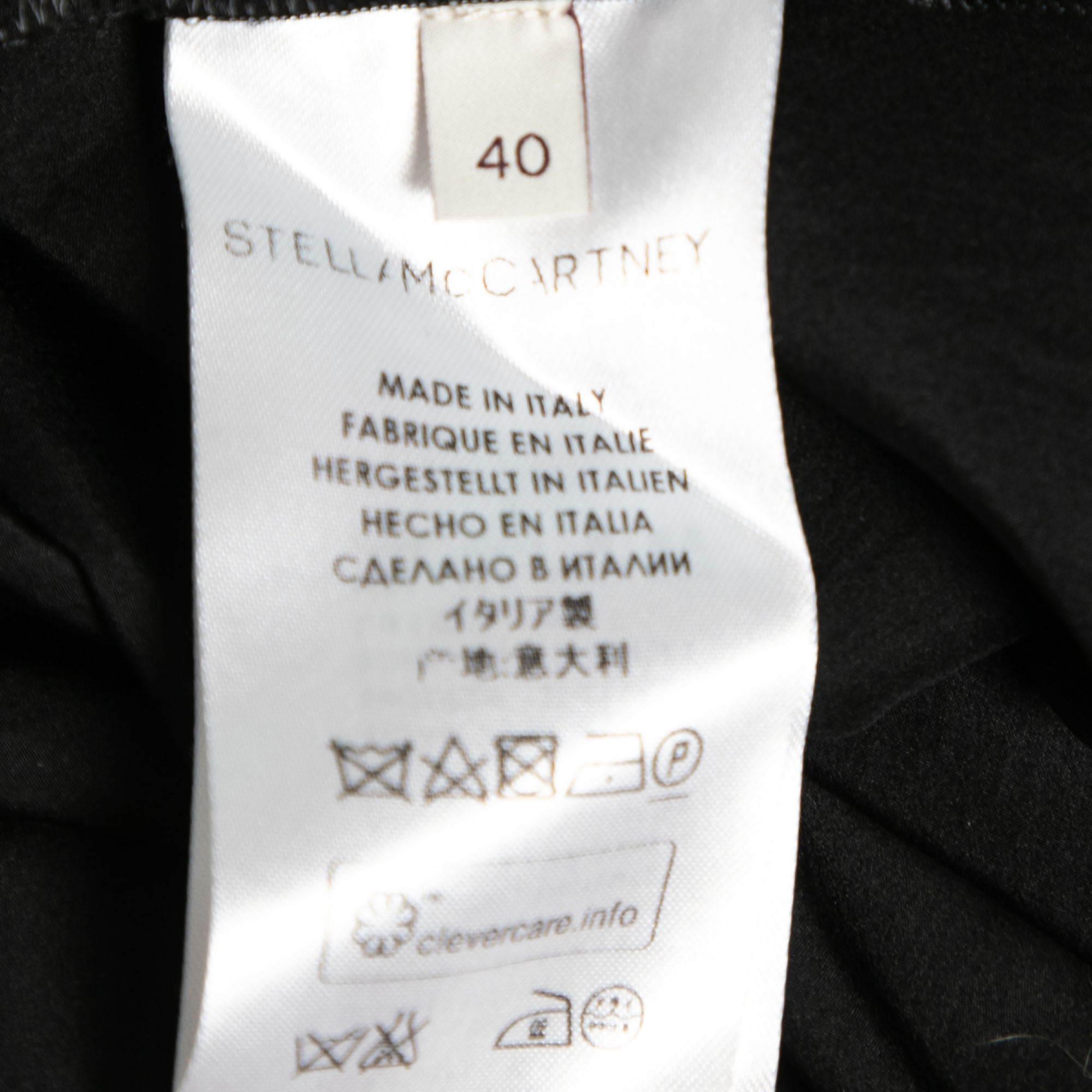 Stella McCartney Black Silk Embroidered Mini Dress S