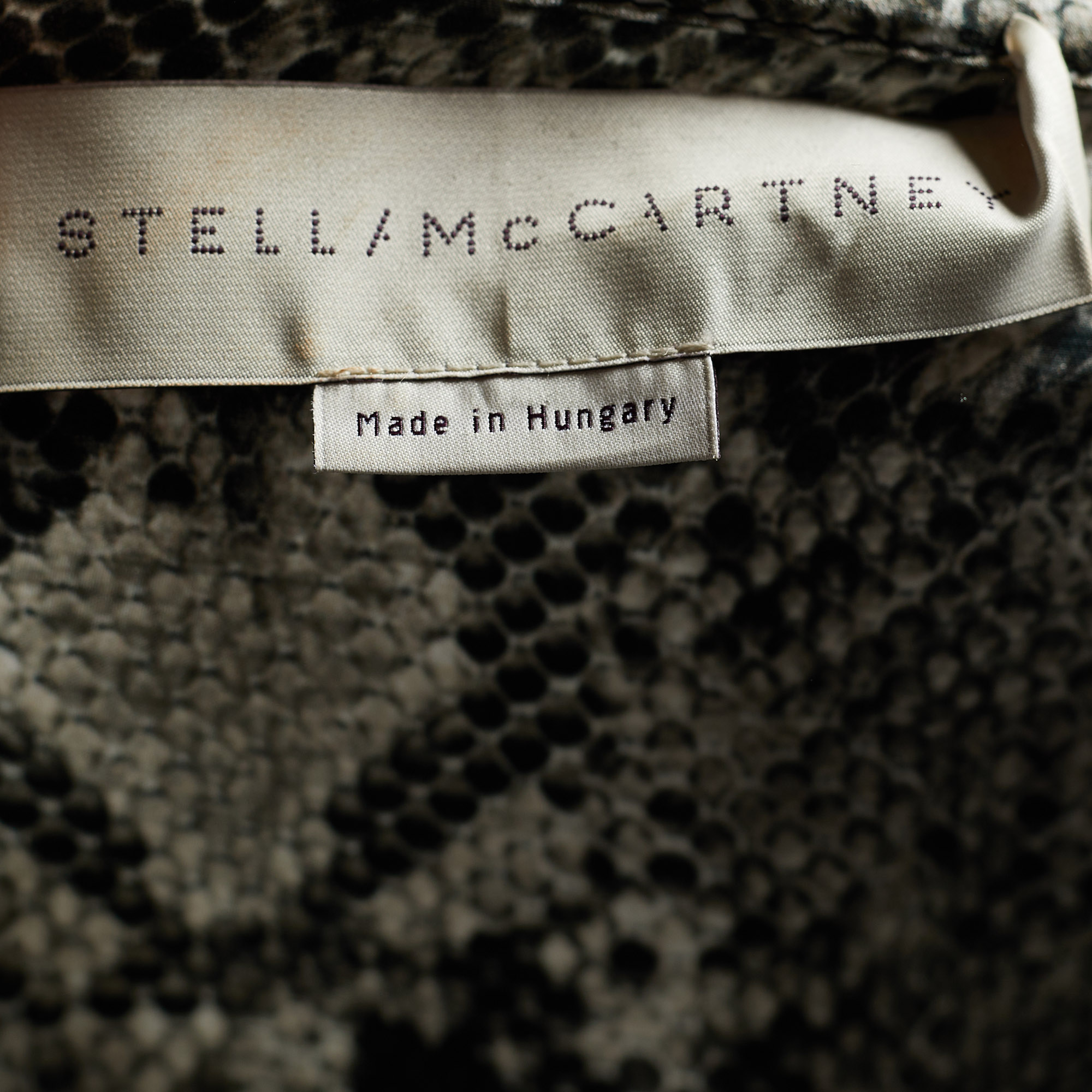 Stella McCartney Grey Snakeskin Print Silk Blouse M