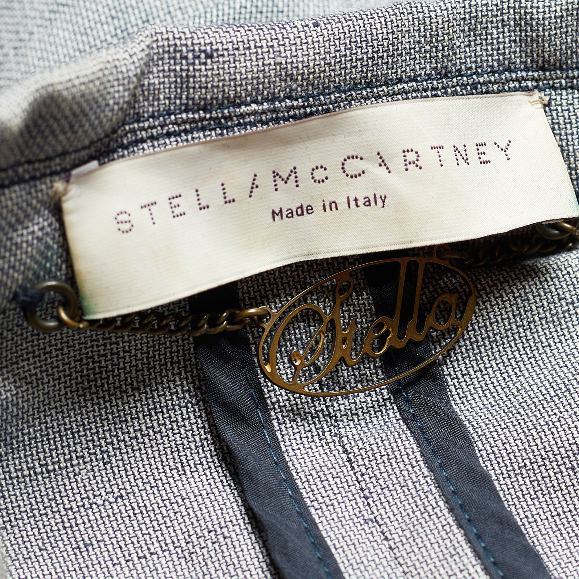 Stella McCartney Grey Linen Single Breasted Blazer M