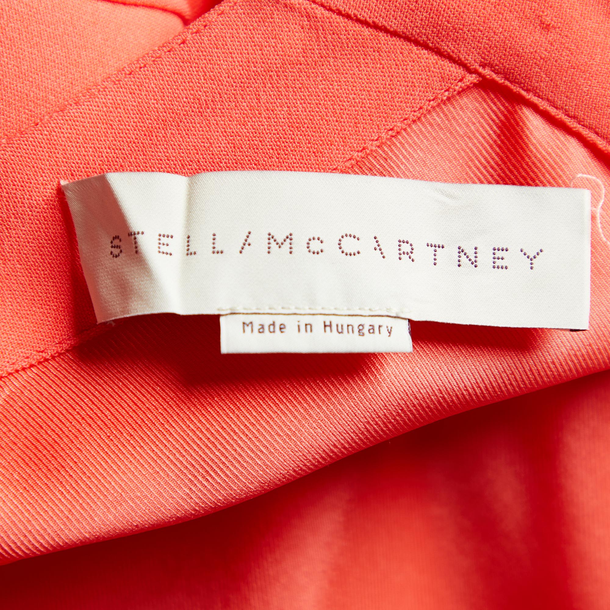 Stella McCartney Neon Pink Crepe Back Cut-Out Detail Sheath Dress S