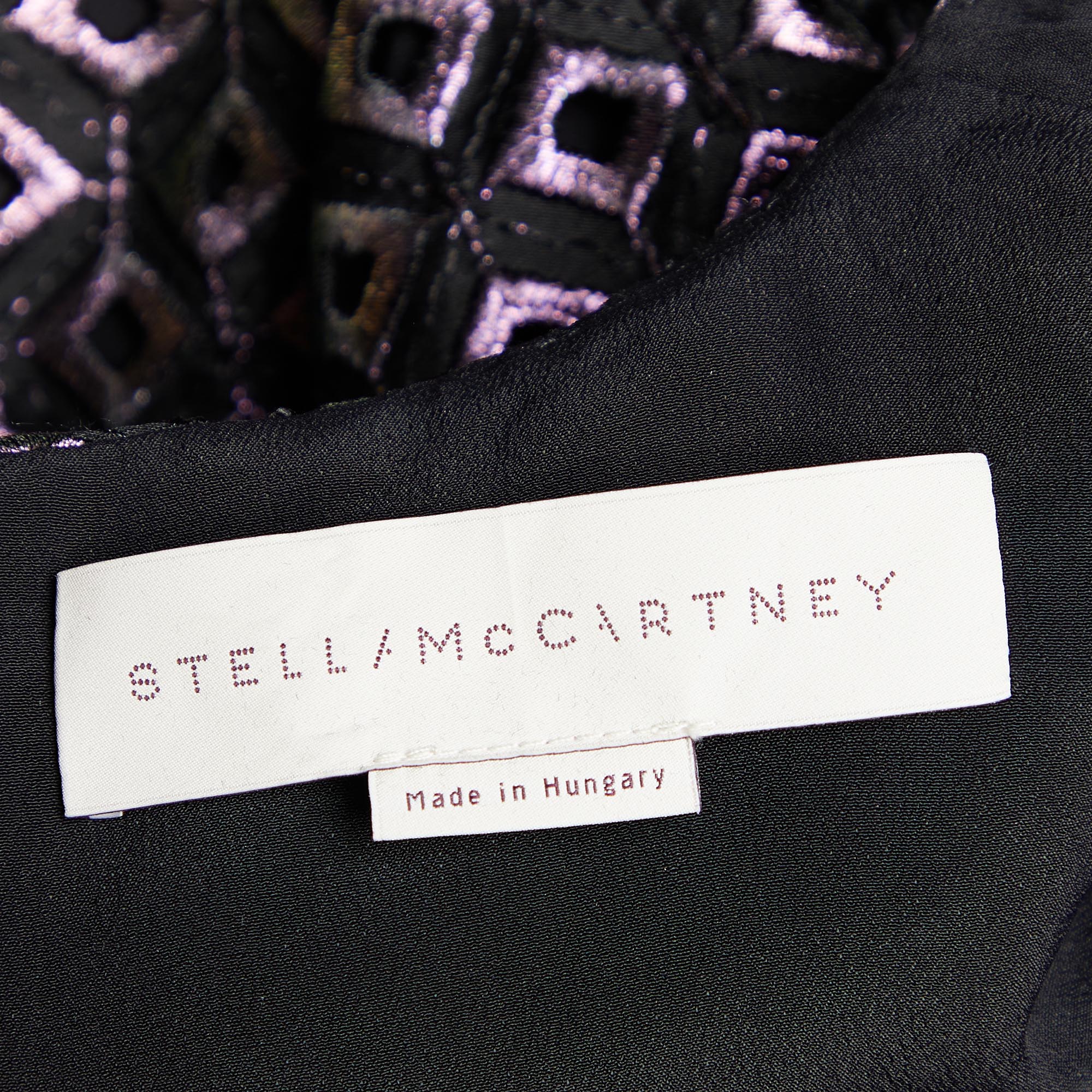 Stella McCartney Black Cutwork Peplum Top S