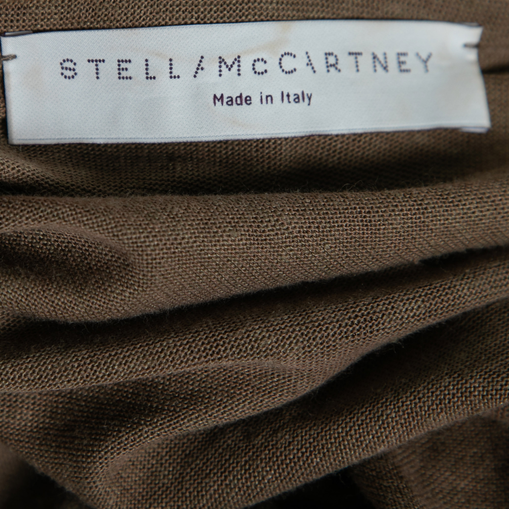 Stella McCartney Olive Green Linen Zip-Detail Top S