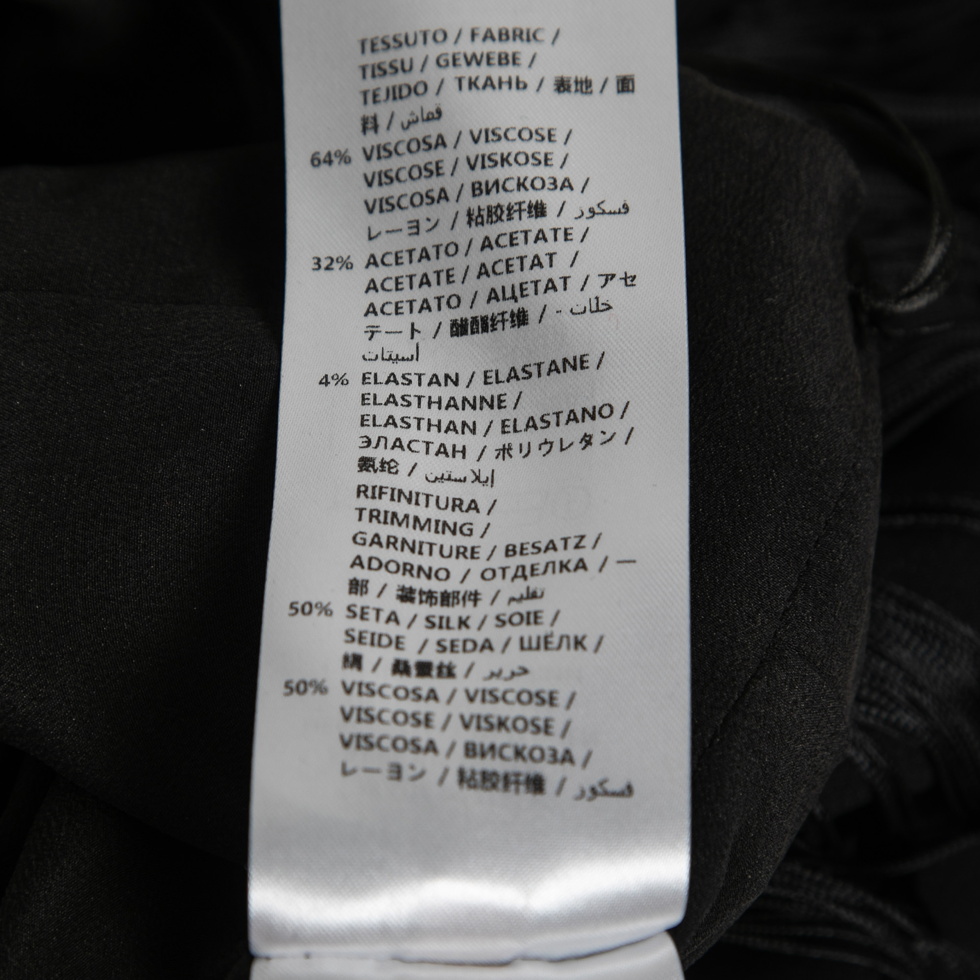 Stella McCartney Black Crepe Fringed Midi Dress XS