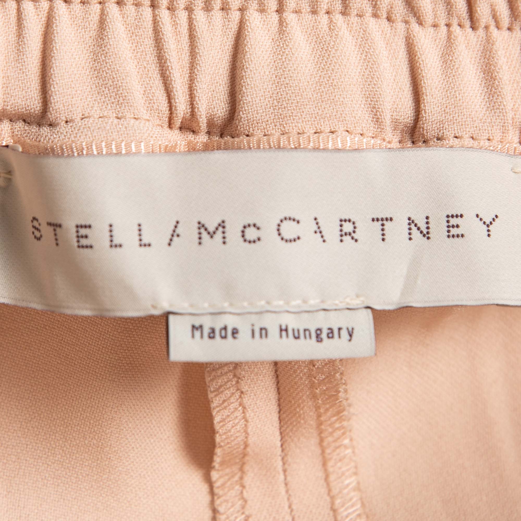 Stella McCartney Light Pink Crepe Rib Knit Trimmed Pants M