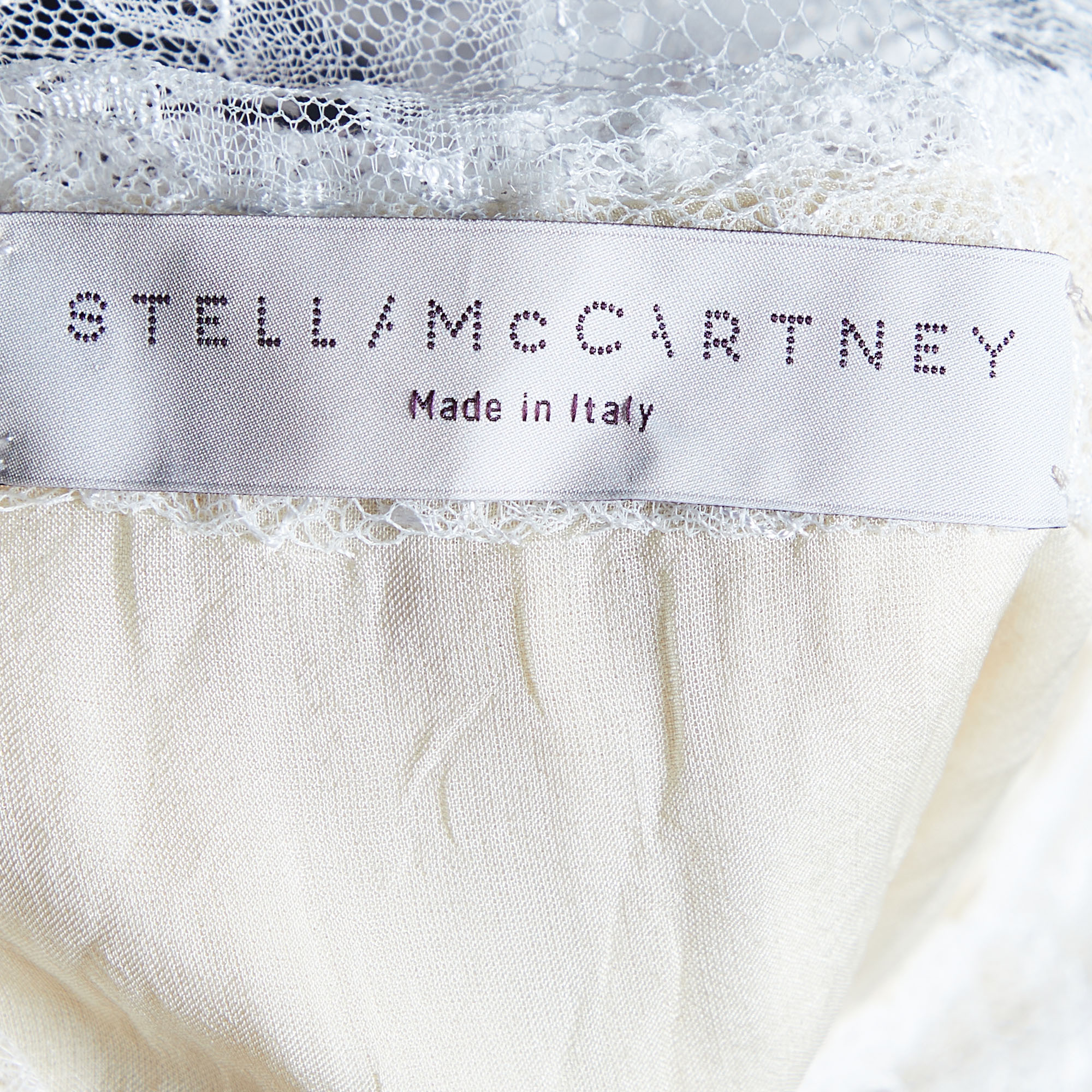 Stella McCartney Cream Silk & Lace Sleeveless Maxi Dress M