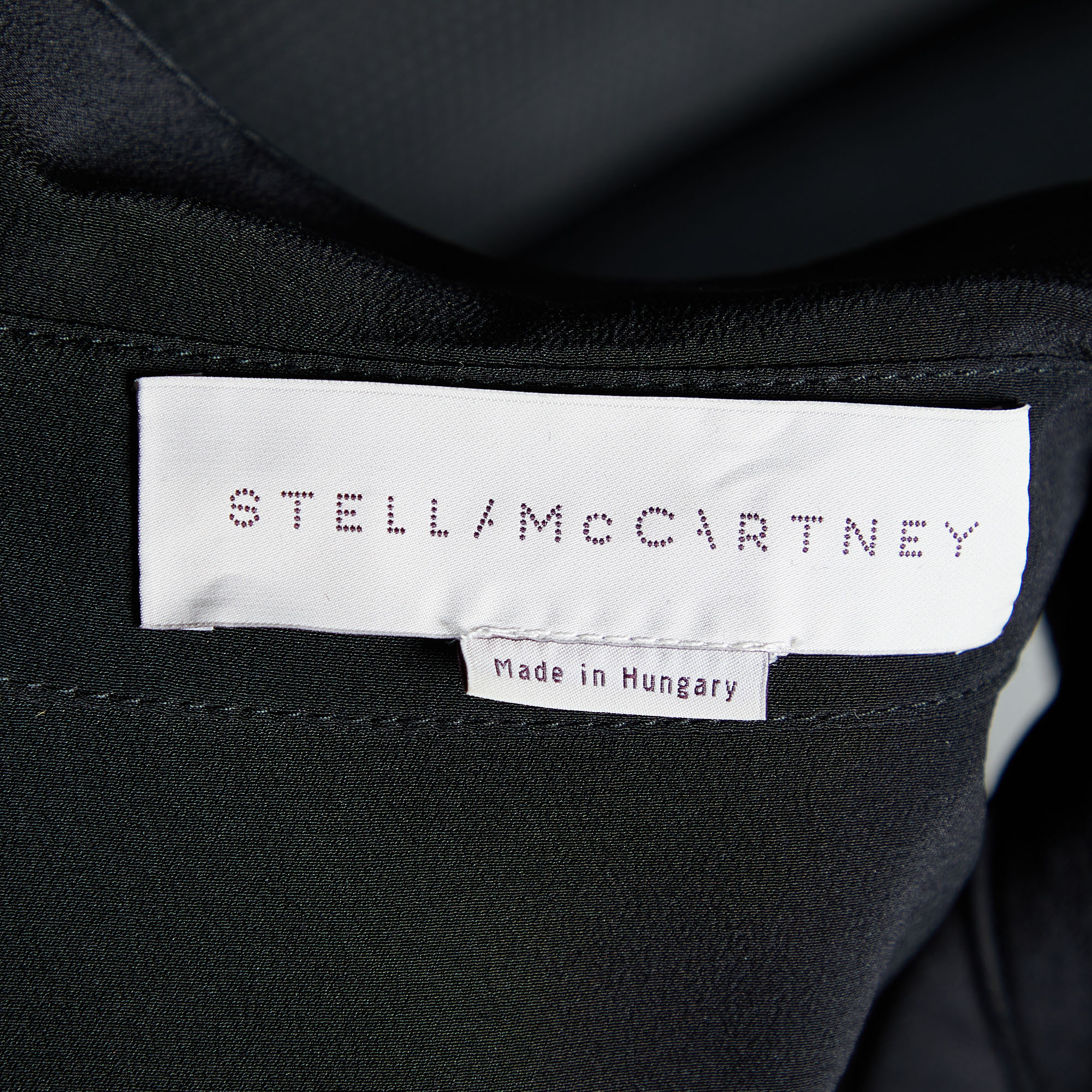 Stella McCartney Black Silk Contrast Detail Button Front Shirt S