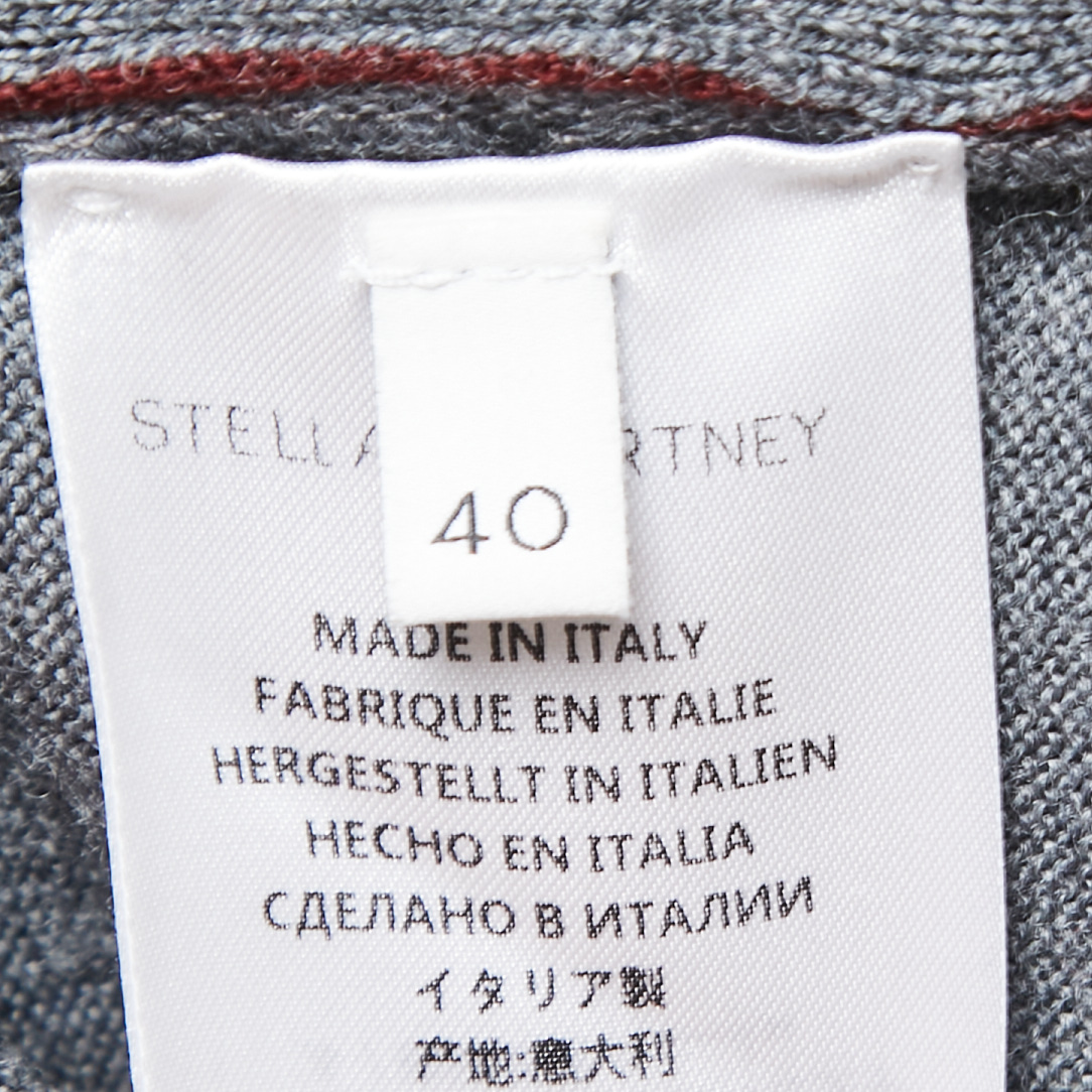 Stella McCartney Navy Blue/Grey Wool Knit Jogger Pants S