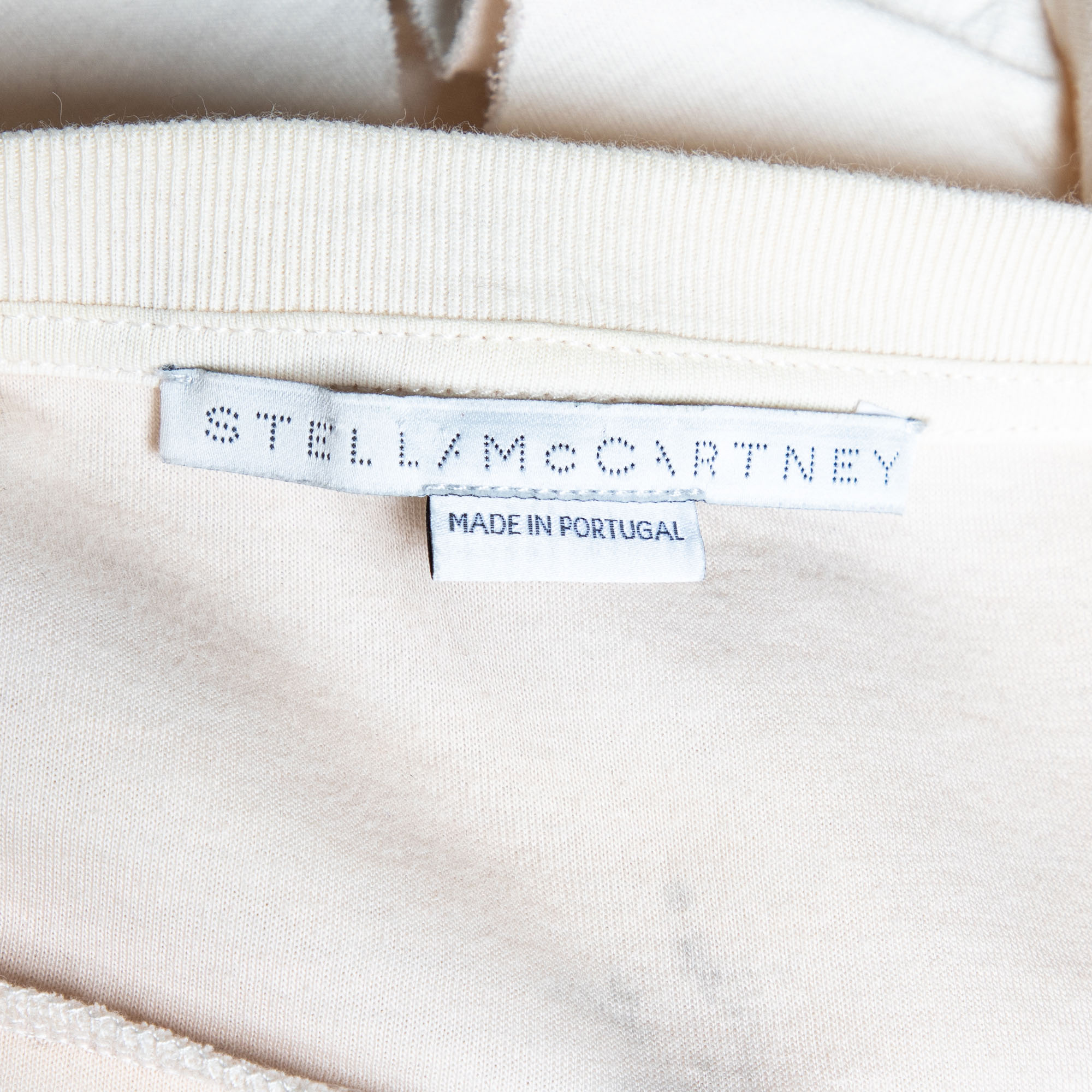 Stella McCartney Cream Cotton Knit Flounce Trim Sweatshirt S
