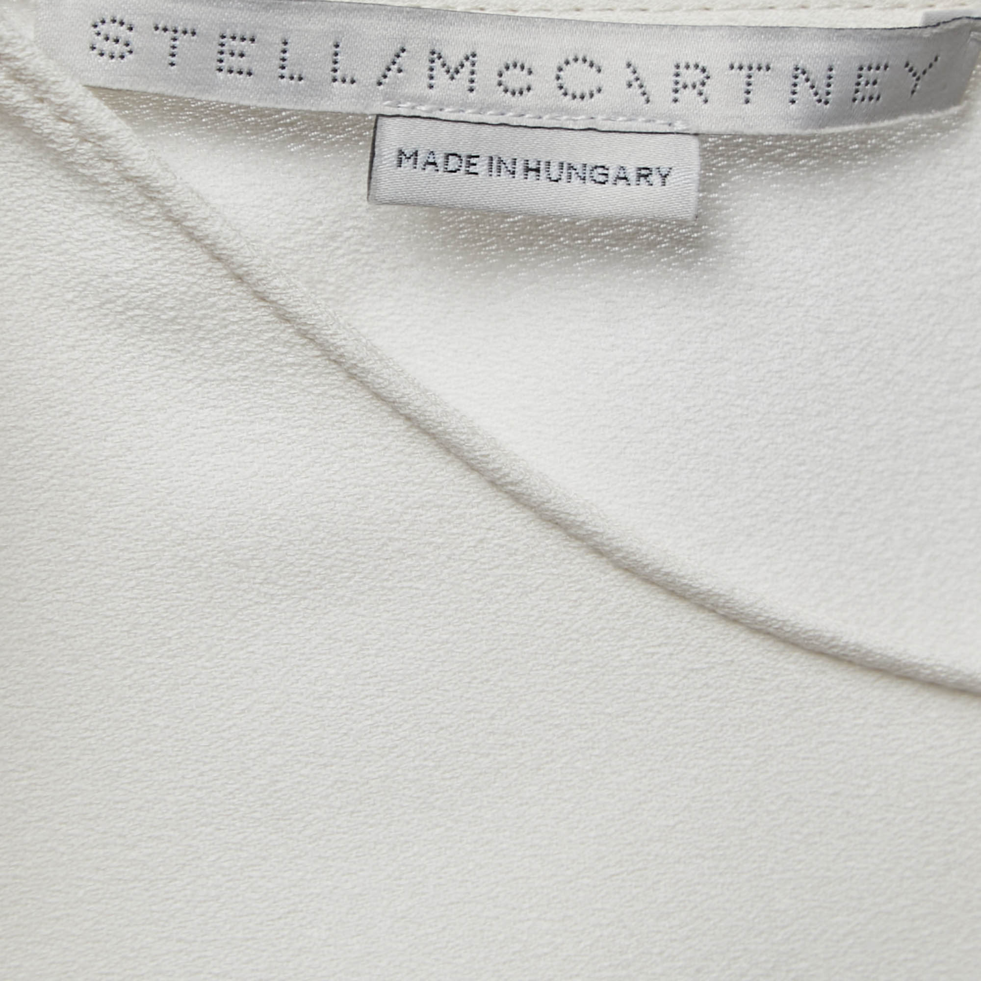Stella McCartney Ivory Crepe Slit Sleeve Detail Blouse L