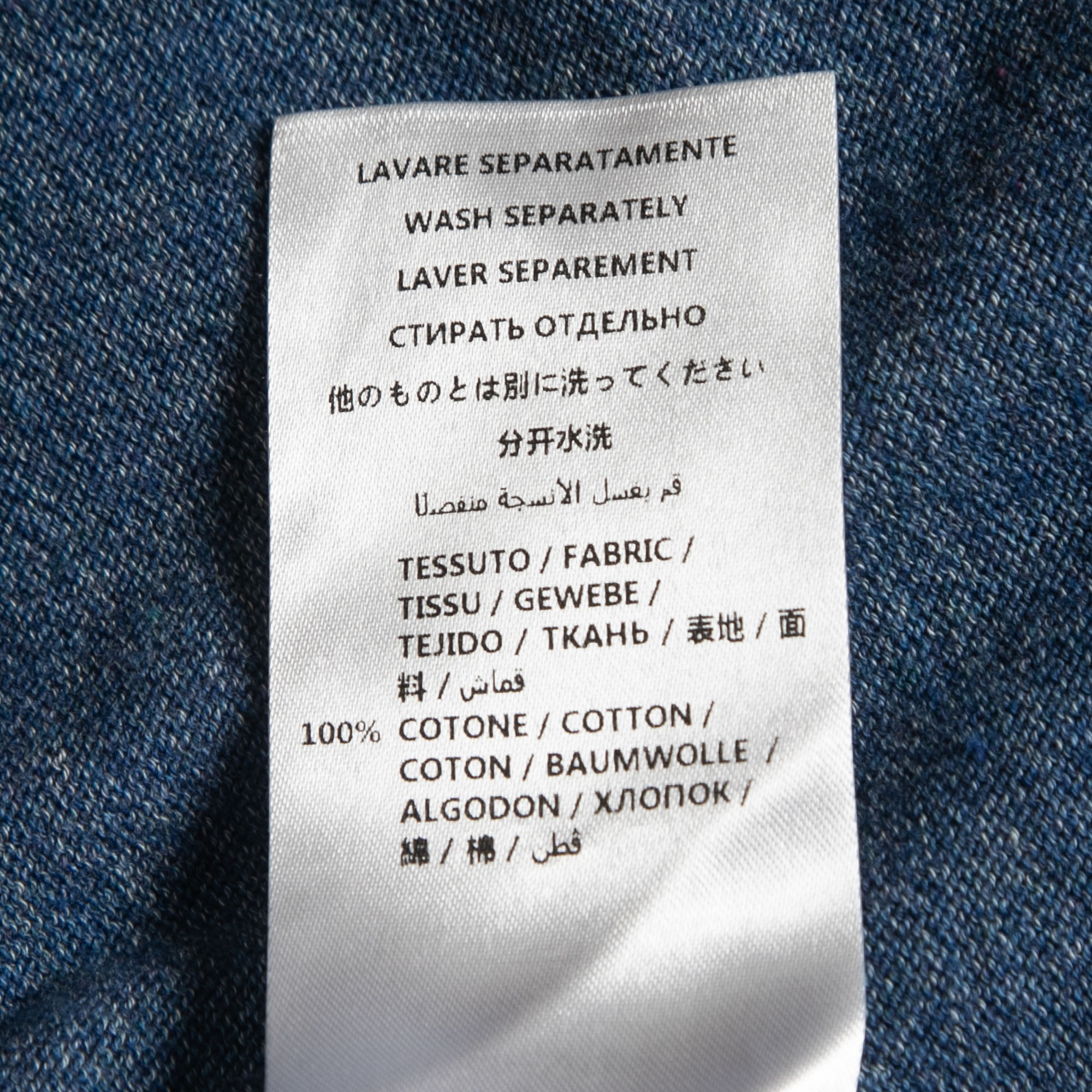 Stella McCartney Blue Knit Denim Placket Detail Top XS