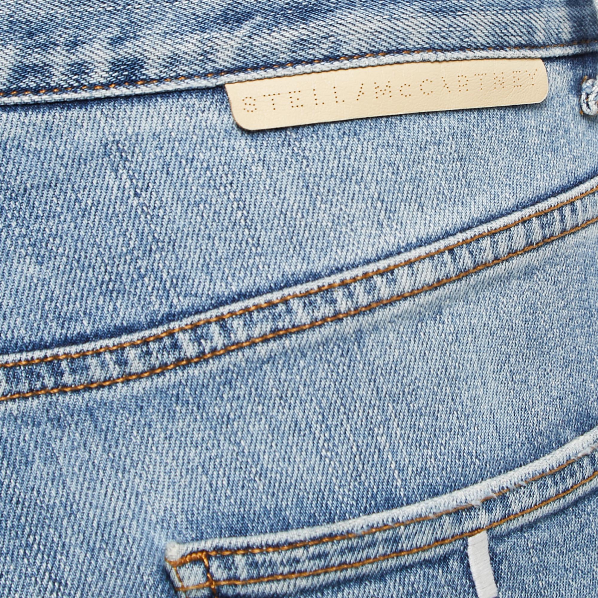 Stella McCartney Blue Washed & Distressed Denim Jeans S Waist 27
