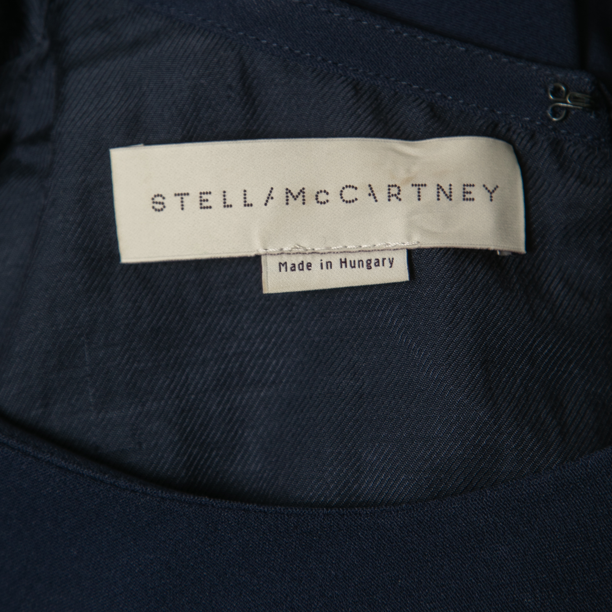 Stella McCartney Navy Blue Crepe Zip Detail Sleeveless Mini Dress XS
