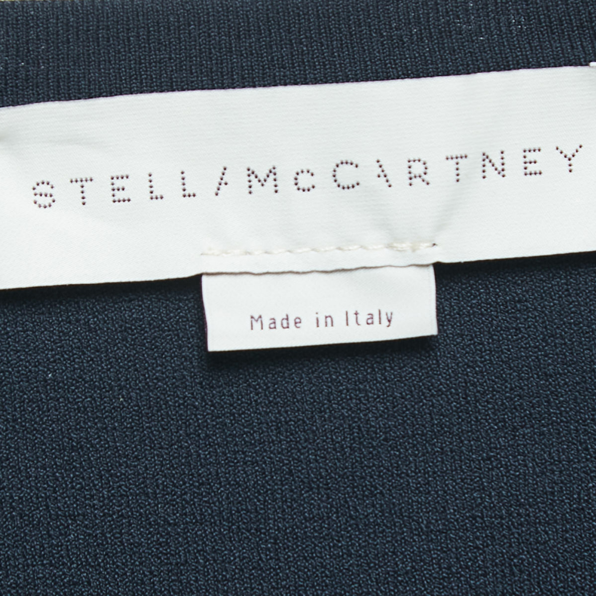 Stella McCartney Navy Blue Knit Cut-out Detailed Sleeveless Top M