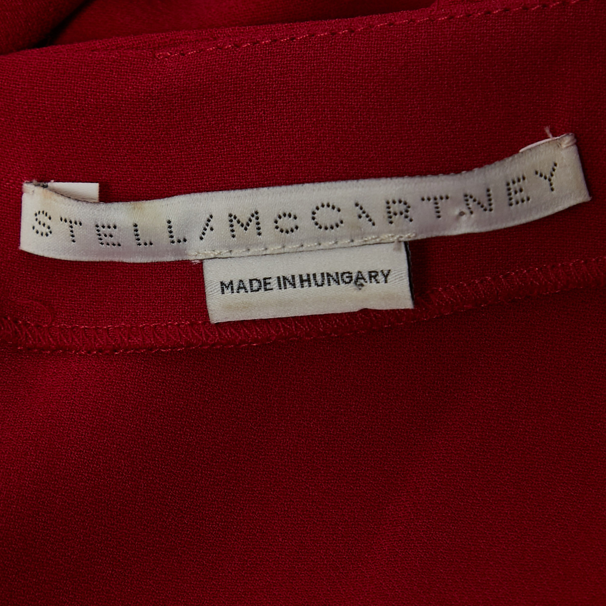 Stella McCartney Pink/Red Fringed Crepe Sleeveless Blouse XS