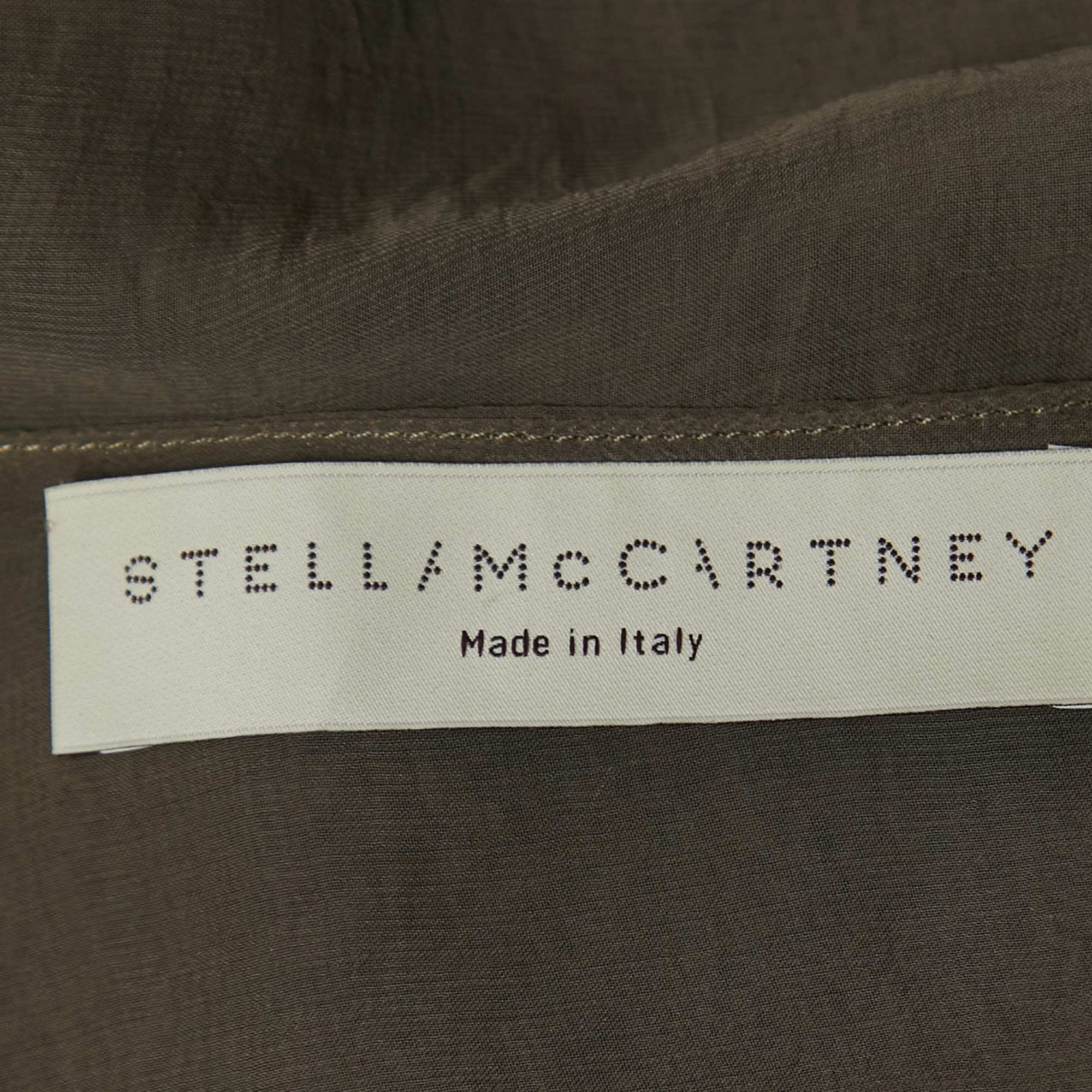 Stella McCartney Green Chiffon Pleated Sleeveless Top M