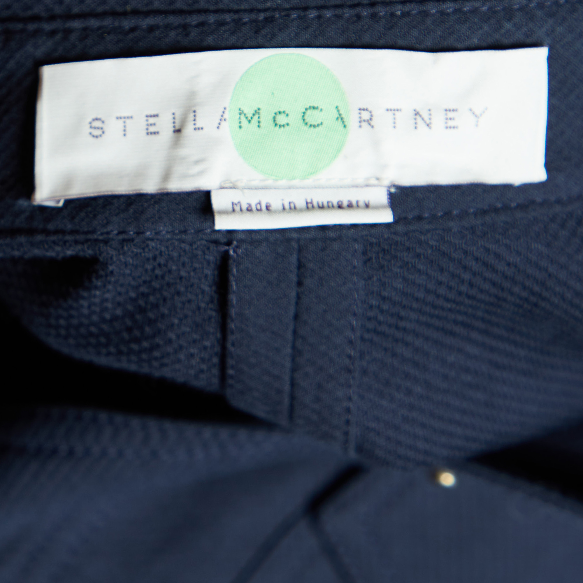 Stella McCartney Navy Blue Textured Cotton Playsuit S