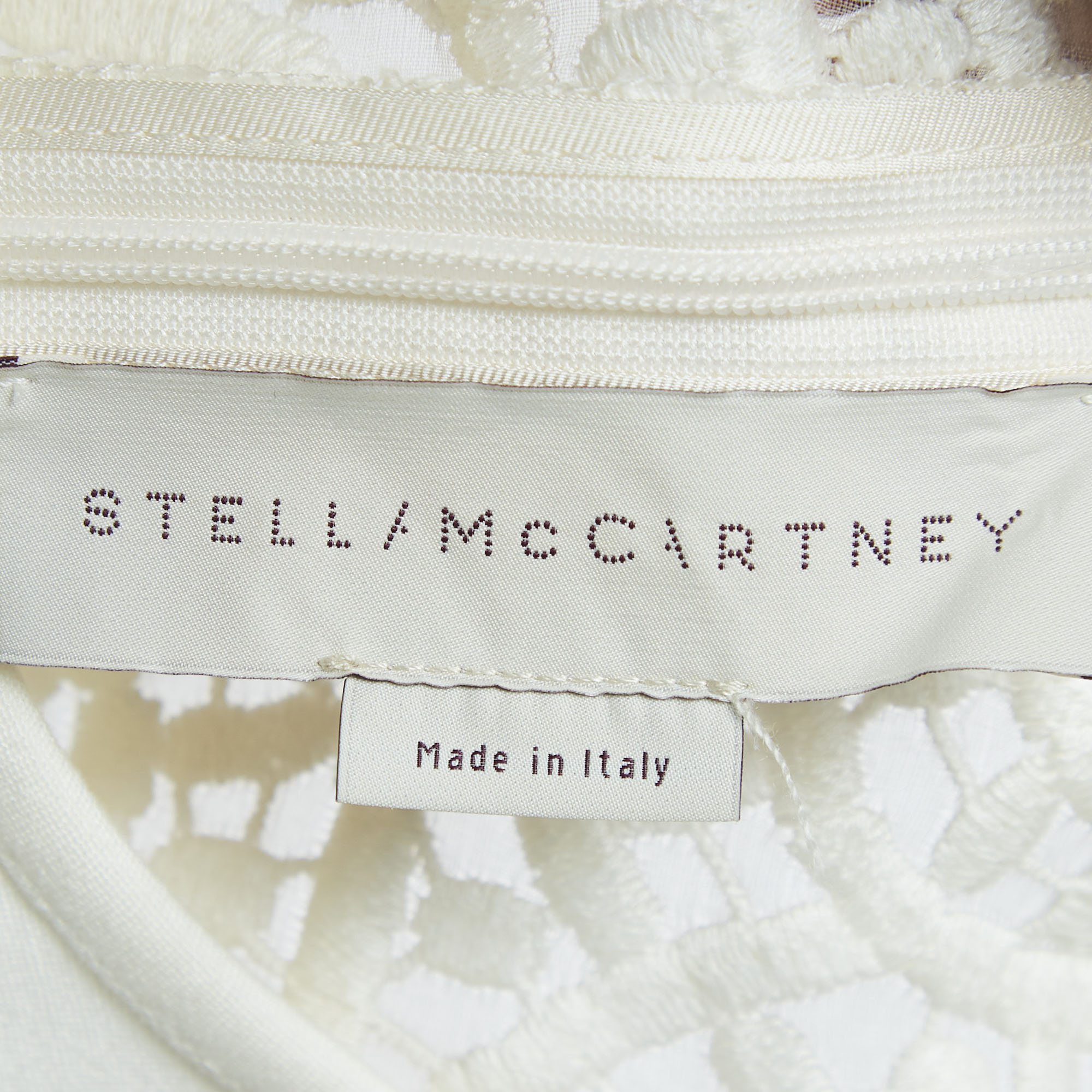 Stella McCartney Off-White Knit Lace Back Sleeveless Short Dress S