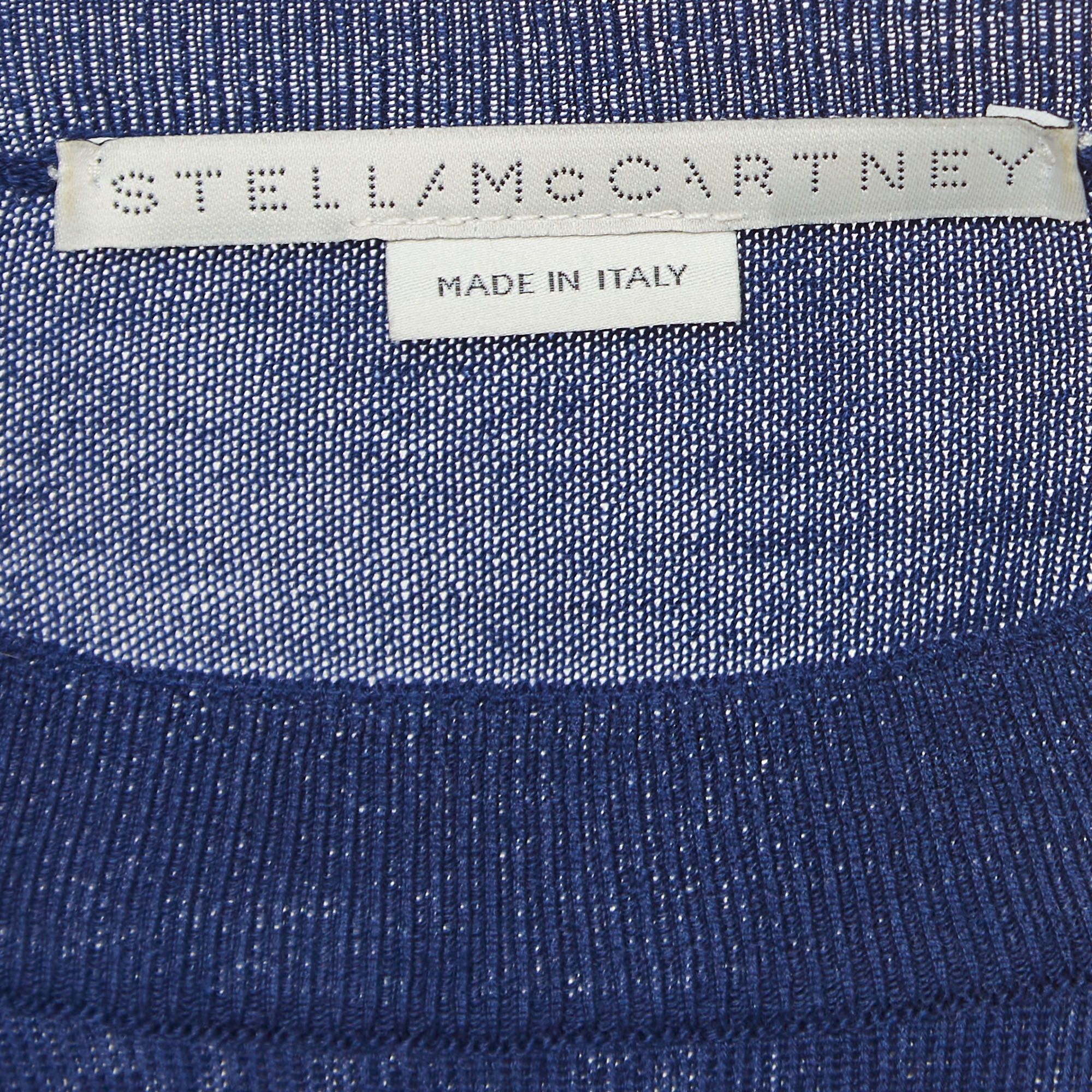 Stella McCartney Blue Wool Crew Neck Flared Sweater S