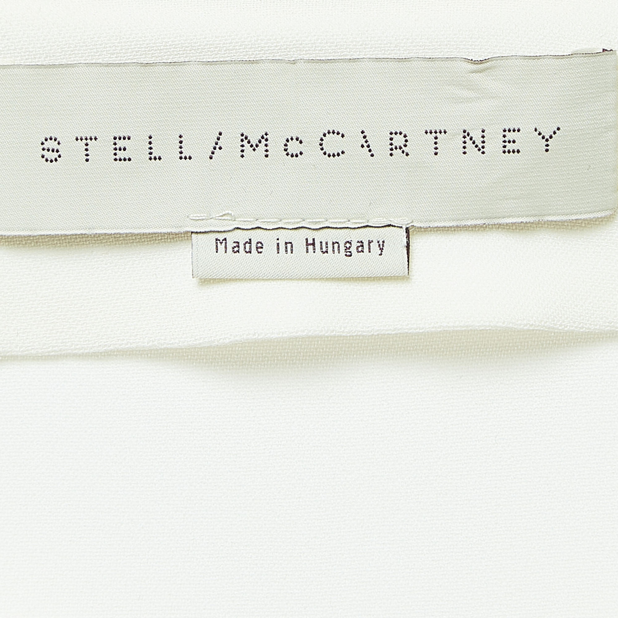 Stella McCartney Off White Crepe Long Sleeve Blouse S