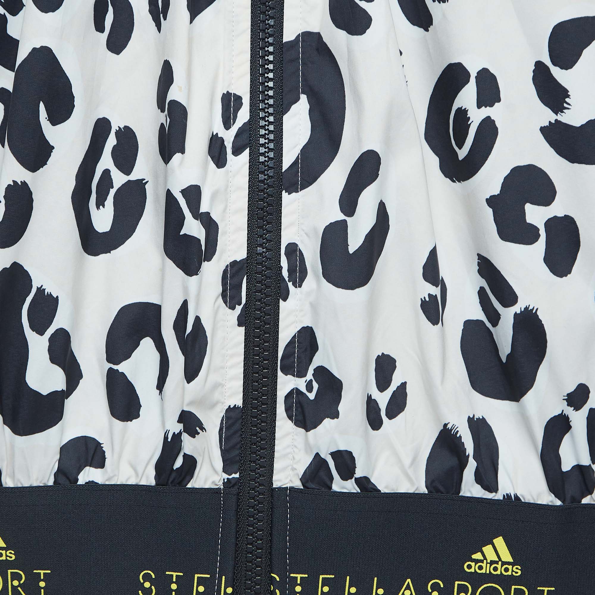 Stella McCartney Stella Sport X Adidas Leopard Print Synthetic Zip Front Jacket L