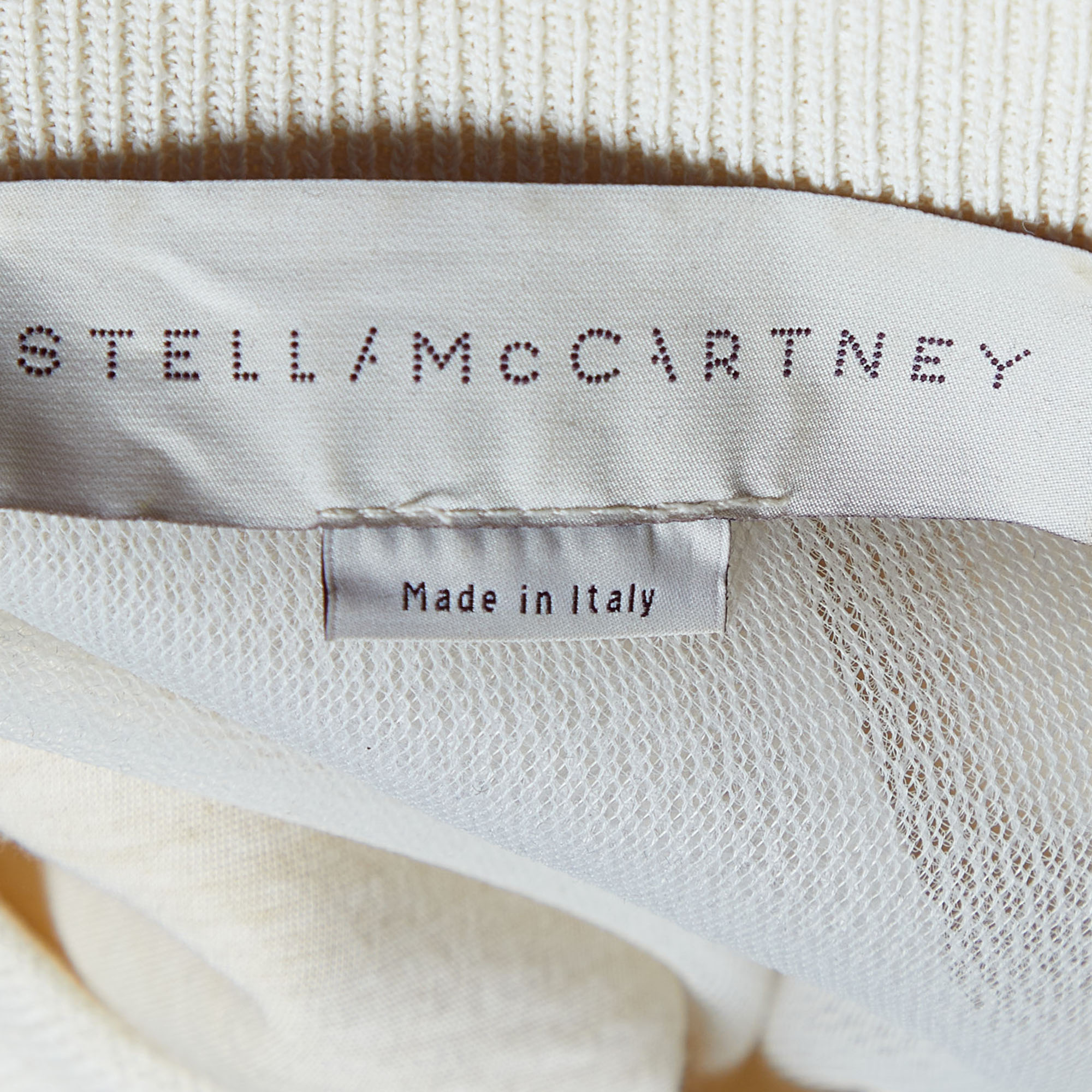 Stella McCartney Cream Patterned Knit Sleeveless Sweater M